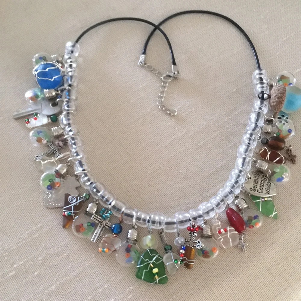 Sea Glass Treasure Necklace Handcrafted - Picture 2 of 4
